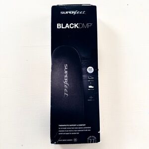 Superfeet Black DMP Insoles Size F (Men’s 11.5–13) Untrimmed Worn Once w/ Box